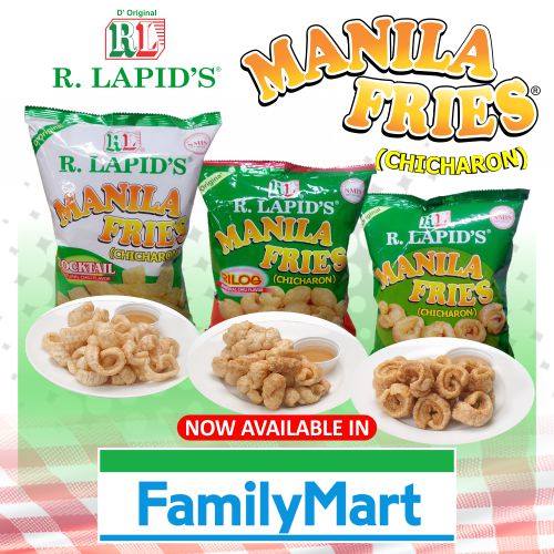 R. Lapid´s Manila Fries Chicharon AVAILABLE at FAMILY MART Convenience Stores! 